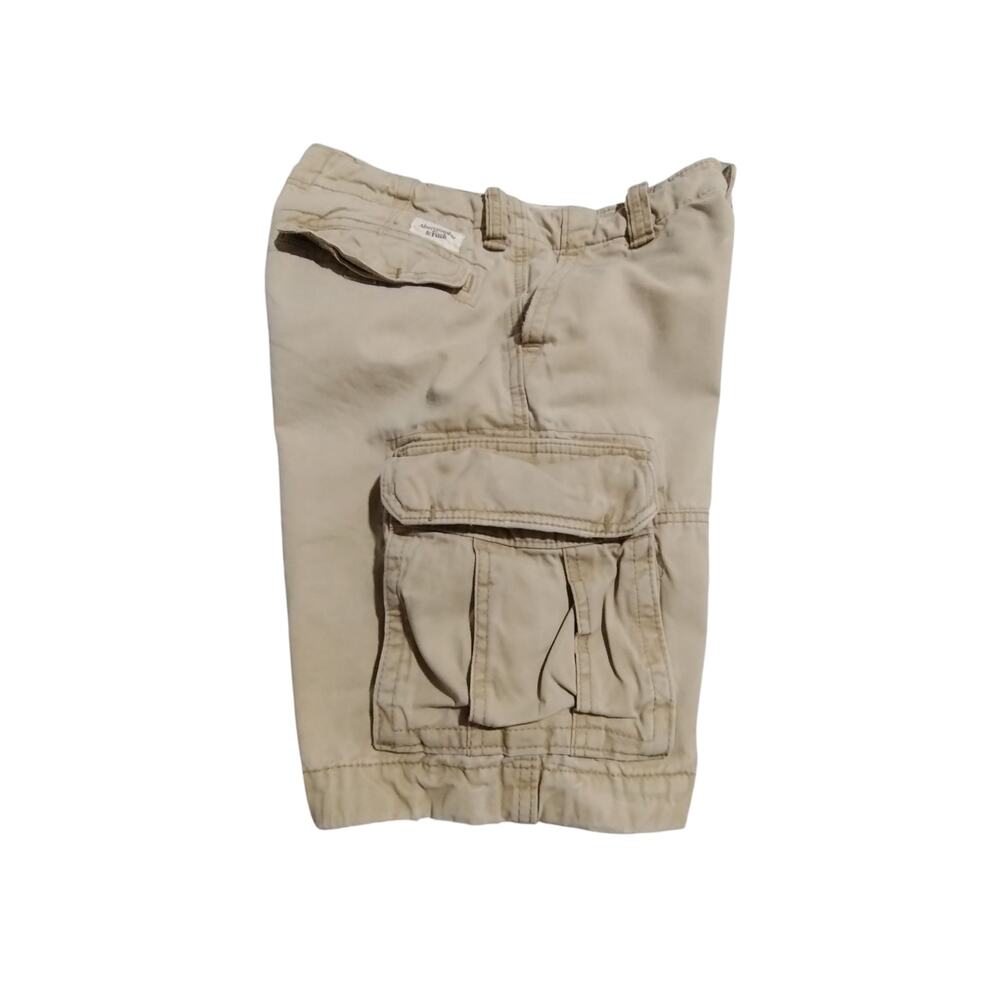 Y2K Abercrombie & Fitch Men's size 30 Distressed Tan Cargo Shorts Grungecore - Picture 2 of 12